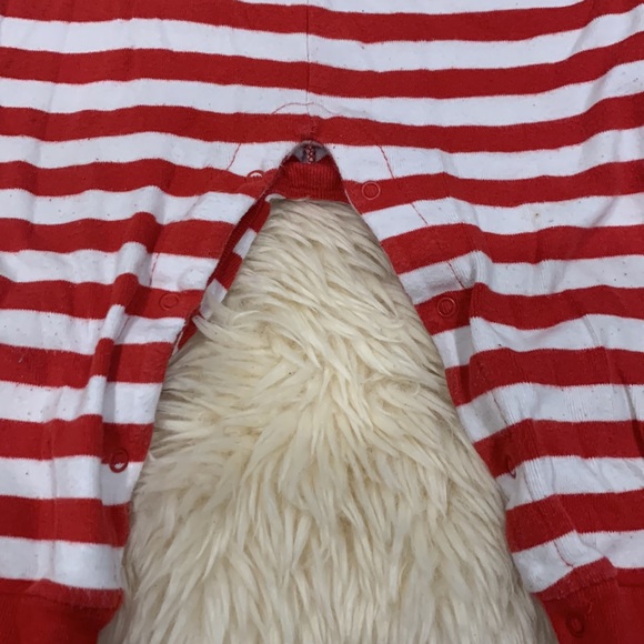 Koala Kids Christmas/Holiday Winter Santa Button Footless Pajama in Red/White - Picture 5 of 8